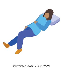 Young office worker is lying on a pillow, enjoying a moment of relaxation during her break