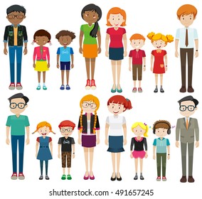 Vector Set Characters Flat Style Family Stock Vector (Royalty Free ...