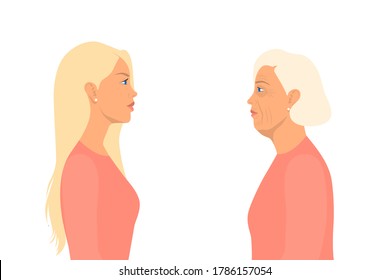 向かい合う 男女 のイラスト素材 画像 ベクター画像 Shutterstock