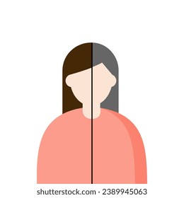 Young and old woman portrait. Aging, Maturity, lifestyle concepts. Flat cartoon character vector design illustration.