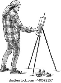 young painter at work