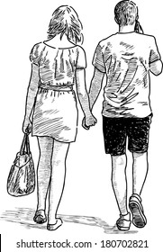 young pair on a walk