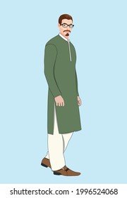 A young Pakistani man in the Shalwar kameez dress