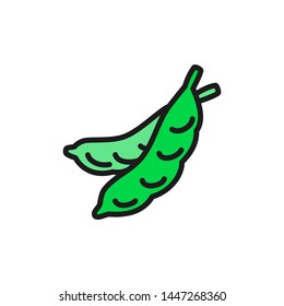 Young peas, vegetable flat color icon.