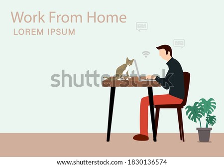 Young peopl freelancers working on laptops and computers at home, Working at home, coworking space, concept.