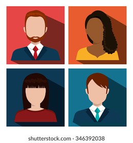 Young people avatar silhouette graphic design, vector illustration eps10