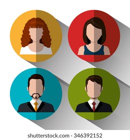 Young people avatar silhouette graphic design, vector illustration eps10