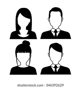 Young people avatar silhouette graphic design, vector illustration eps10