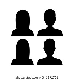Young people avatar silhouette graphic design, vector illustration eps10