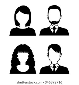 Young people avatar silhouette graphic design, vector illustration eps10