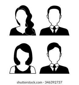 Young people avatar silhouette graphic design, vector illustration eps10