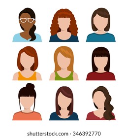 Young people avatar silhouette graphic design, vector illustration eps10