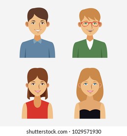 Young people cartoon