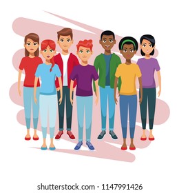 Young people cartoon