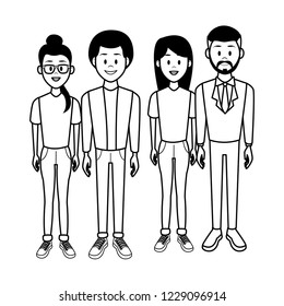 Young people cartoon