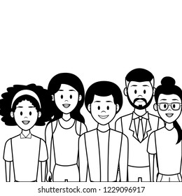 Young people cartoon