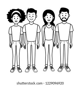 Young people cartoon