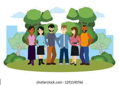Young people cartoon