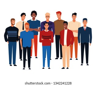 Business Characters Vector Lineup Diverse Businessmen Stock Vector ...