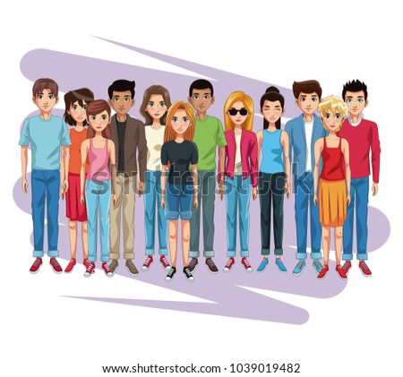 Young people cartoon