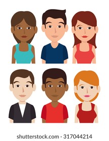 Young people cartoon theme, vector illustration