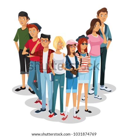Young people cartoons