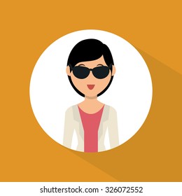 Young people cartoons design, vector graphic icons