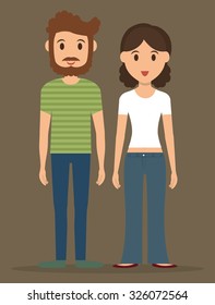 Young people cartoons design, vector graphic icons