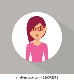 Young people cartoons design, vector graphic icons