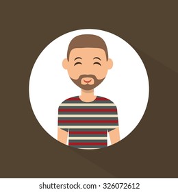Young people cartoons design, vector graphic icons
