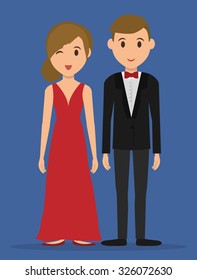 Young people cartoons design, vector graphic icons