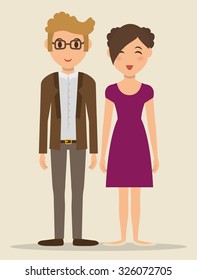 Young people cartoons design, vector graphic icons