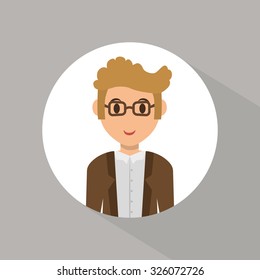 Young people cartoons design, vector graphic icons
