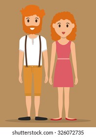 Young people cartoons design, vector graphic icons
