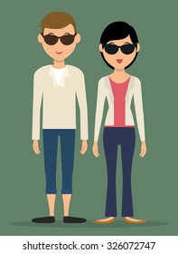 Young people cartoons design, vector graphic icons