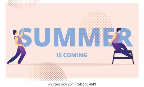 Young People Celebrate Summer Coming, Dancing on Disco Party. Men in Fashioned Clothing Spend Time Together Moving to Music Rhythm Happy Holiday Leisure and Sparetime. Cartoon Flat Vector Illustration