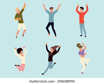 young people celebrating, men and women celebration concept vector illustration