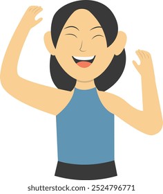 Young People Character Laughing on White Background. Vector Illustration in Simple Cartoon Design.