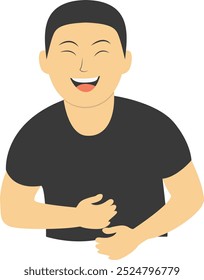Young People Character Laughing on White Background. Vector Illustration in Simple Cartoon Design.