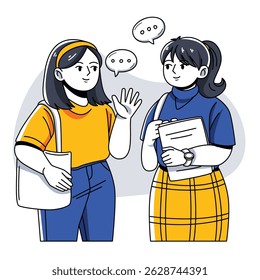 Jovens comunicando e falando conceito ilustração