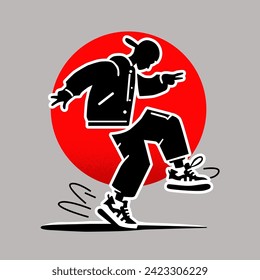 Young people dancing of Hip Hop. Vector eps10