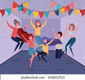 young people dancing in the room
