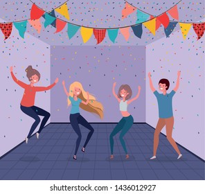young people dancing in the room