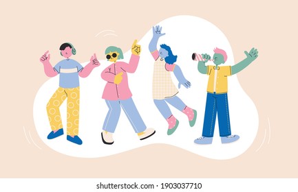 Young People Dancing and Singing