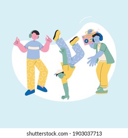 Young People Dancing and Singing