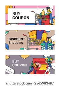 Young People E-Commerce Shopping Poster Design