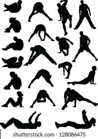 young people exercising - vector