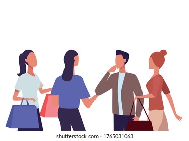 young people fashion wear characters vector illustration design