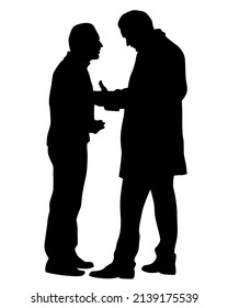 Young people in fashionable clothes on the street. Isolated silhouettes on white background