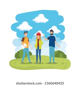 young people in the field